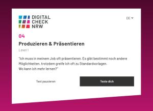 Cover: Digital Check NRW - Produzieren und Präsentieren