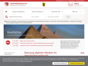 Cover: Nutzung digitaler Medien im Geschichtsunterricht — Landesbildungsserver Baden-Württemberg