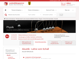 Cover: Akustik - Lehre vom Schall — Landesbildungsserver Baden-Württemberg