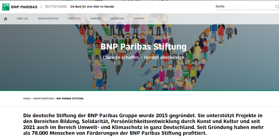 Cover: BNP Paribas Stiftung