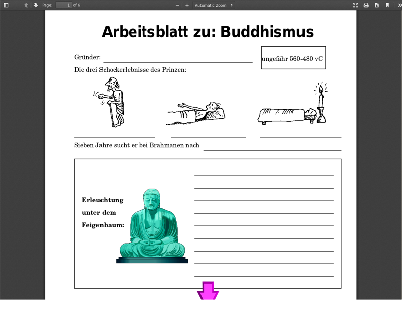Cover: Buddhismus (Arbeitsblatt)