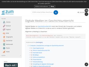 Cover: Digitale Medien im Geschichtsunterricht – ZUM-Unterrichten