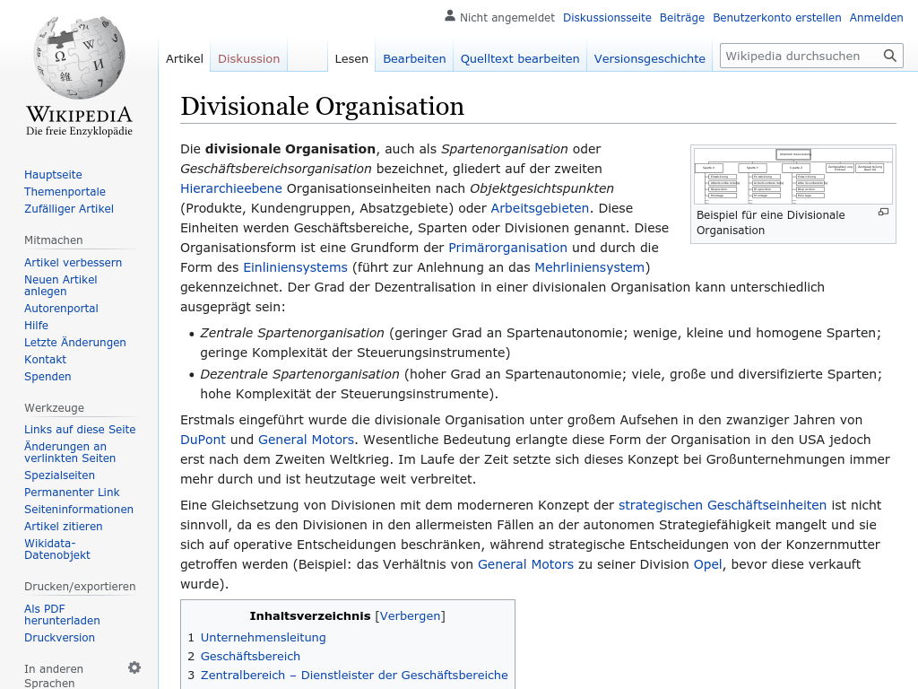 Cover: Divisionale Organisation - wikipedia.org