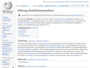 Cover: Führung (Sozialwissenschaften) - wikipedia.org