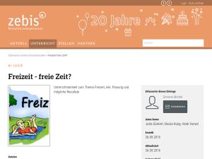Cover: Freizeit - freie Zeit? | zebis
