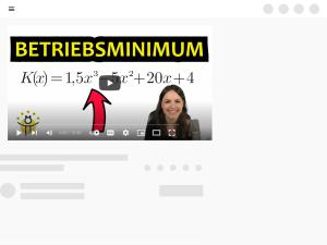 Cover: BETRIEBSMINIMUM berechnen – kurzfristige Preisuntergrenze, Kostenfunktion, Beispiel BWL - YouTube