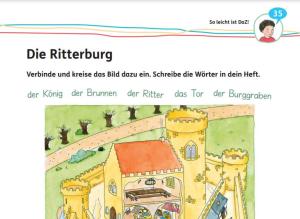Cover: Die Ritterburg | Zuordnungsübung | derdiedaf.com