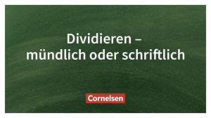 Cover: Dividieren im Kopf – Einfach erklärt | Cornelsen Verlag Grundschule