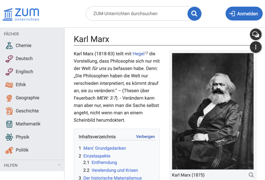 Cover: Karl Marx - ZUM-Unterrichten