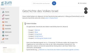 Cover: Geschichte des Volkes Israel | Unterrichtsidee | ZUM-Unterrichten