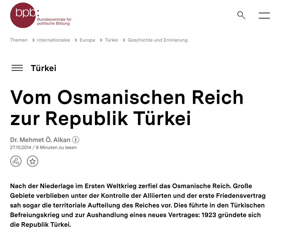 Cover: Vom Osmanischen Reich zur Republik Türkei | bpb