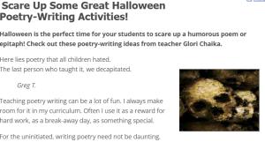 Cover: Halloween Poetry Writing