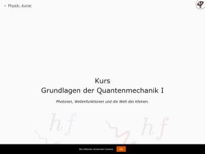 Cover: Kurs: Quantenmechanik 1