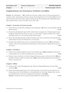 Cover: Schriftliche Abituraufgaben Niedersachsen 2016 Chemie Kurs auf erhöhtem Anforderungsniveau (eA) mit Experimentieren Aufgabe 1