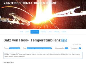 Cover: Satz von Hess - Temperaturbilanz