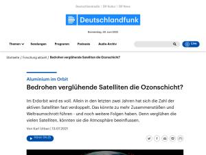 Cover: Aluminium im Orbit - Bedrohen verglühende Satelliten die Ozonschicht? | deutschlandfunk.de