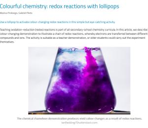Cover: Colourful chemistry: redox reactions with lollipops | www.scienceinschool.org