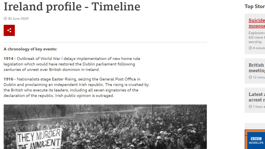 Cover: Ireland profile - Timeline - BBC News