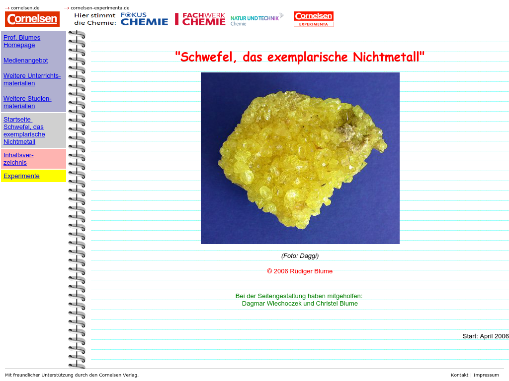 Cover: Schwefel, das exemplarische Nichtmetall