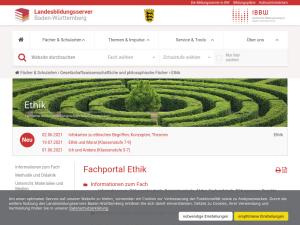 Cover: Fachportal Ethik — Landesbildungsserver Baden-Württemberg