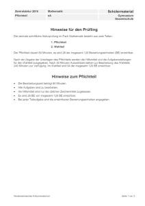 Cover: Abitur 2016 Mathematik eA Pflichtteil Gymnasium/Gesamtschule Lernende Niedersachsen