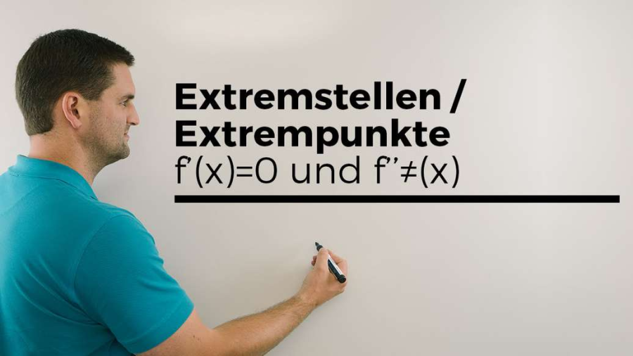 Cover: Extremstellen/Extrempunkte Teil 1, 1.Ableitung=0 und f´´(x) ungleich 0 | Mathe by Daniel Jung