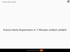 Cover: Franck-Hertz-Versuch in 7 Minuten erklärt