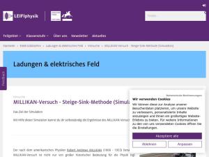 Cover: MILLIKAN-Versuch - Steige-Sink-Methode (Simulation)