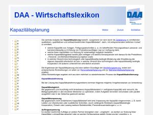 Cover: Kapazitätsplanung - DAA-Wirtschaftslexikon