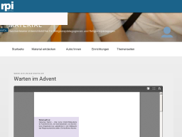 Cover: Warten im Advent – Material