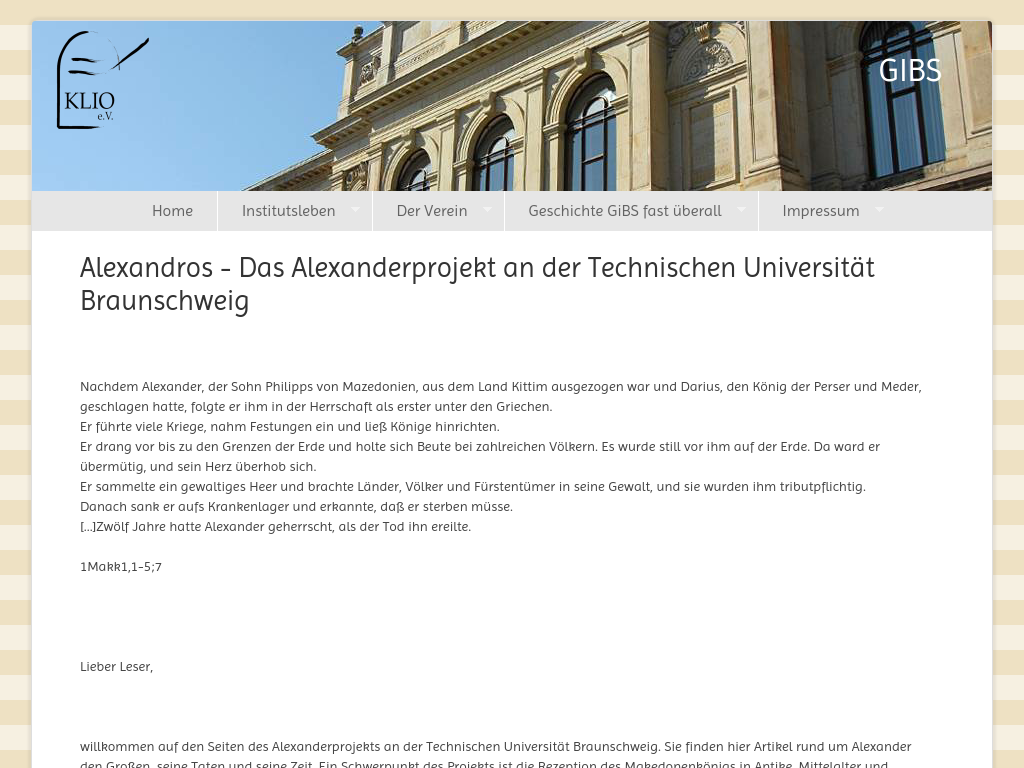 Cover: GIBS Alexanderprojekt der TU Braunschweig