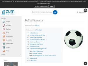 Cover: Fußballliteratur - Wiki-Eintrag bei zum.de