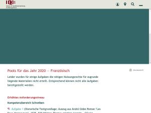 Cover: Abituraufgaben Französisch IQB - Pools für das Jahr 2020