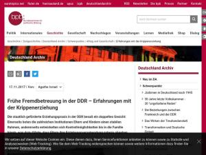 Cover: Frühe Fremdbetreuung in der DDR – Erfahrungen mit der Krippenerziehung