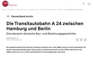Cover: Die Transitautobahn A 24 zwischen Hamburg und Berlin