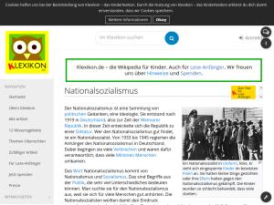 Cover: Nationalsozialismus – Klexikon – das Kinderlexikon