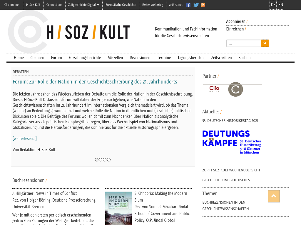 Cover: H-Soz-Kult - Informations- und Kommunikationsplattform 