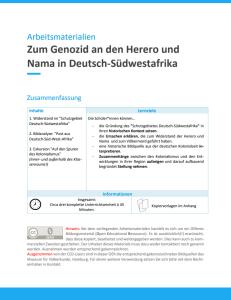 Cover: Arbeitsmaterialien zum Genozid an den Herero und Nama in Deutsch-Südwestafrika