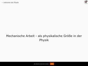 Cover: Mechanische Arbeit - als physikalische Größe in der Physik