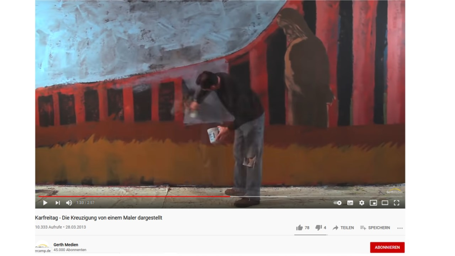 Cover: Karfreitag - Die Kreuzigung von einem Maler dargestellt - YouTube