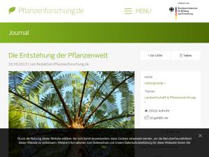 Cover: Die Entstehung der Pflanzenwelt :: Pflanzenforschung.de