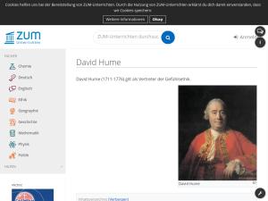 Cover: David Hume – ZUM-Unterrichten