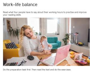 Cover: Work–life balance | Reading - Upper intermediate B2 | British Council