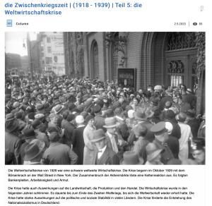 Cover: Die Zwischenkriegszeit (1918 - 1939) | Teil 5: Die Weltwirtschaftskrise | ZUM-Apps