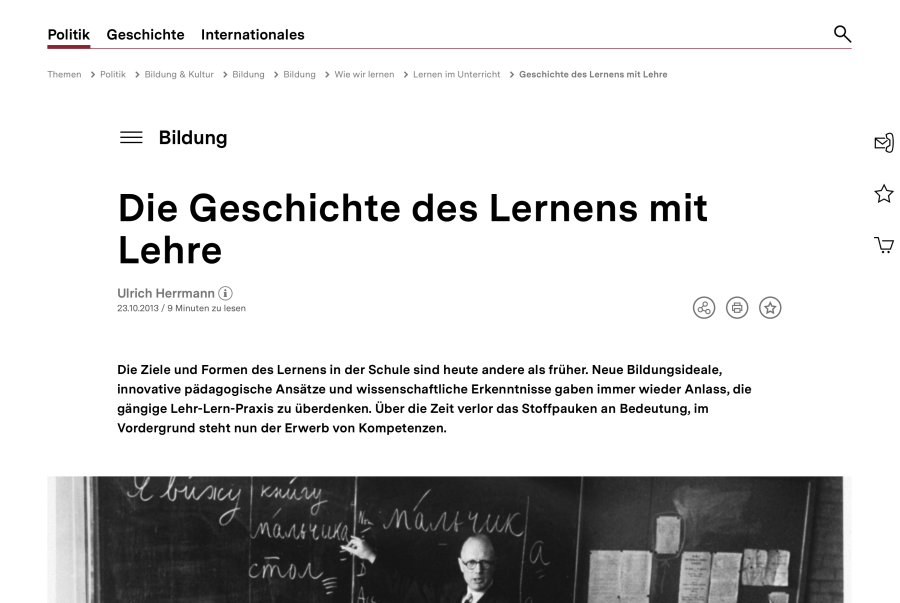 Cover: Die Geschichte des Lernens mit Lehre