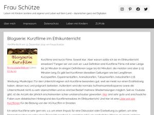 Cover: Blogserie: Kurzfilme im Ethikunterricht – Frau Schütze