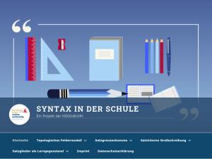 Cover: Syntax in der Schule – Ein Projekt der HOOU@UHH