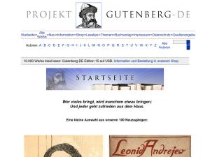 Cover: Projekt Gutenberg-DE - Startseite