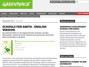 Cover: Schools for Earth | Greenpeace