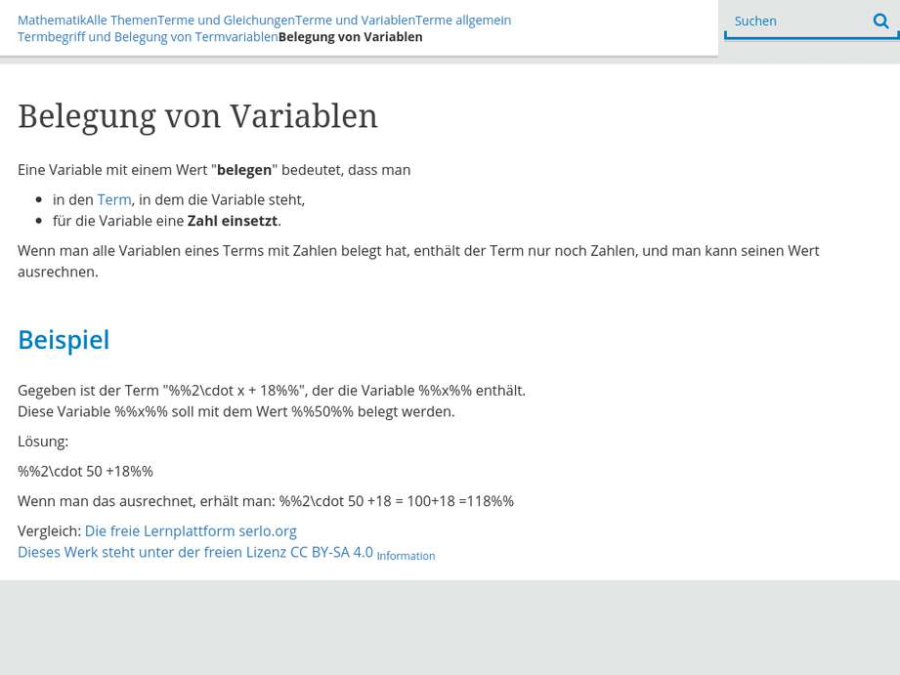 Cover: Belegung von Variablen